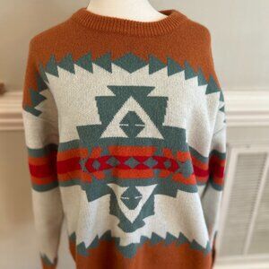 Mazik orange Aztec sweater - Size L
